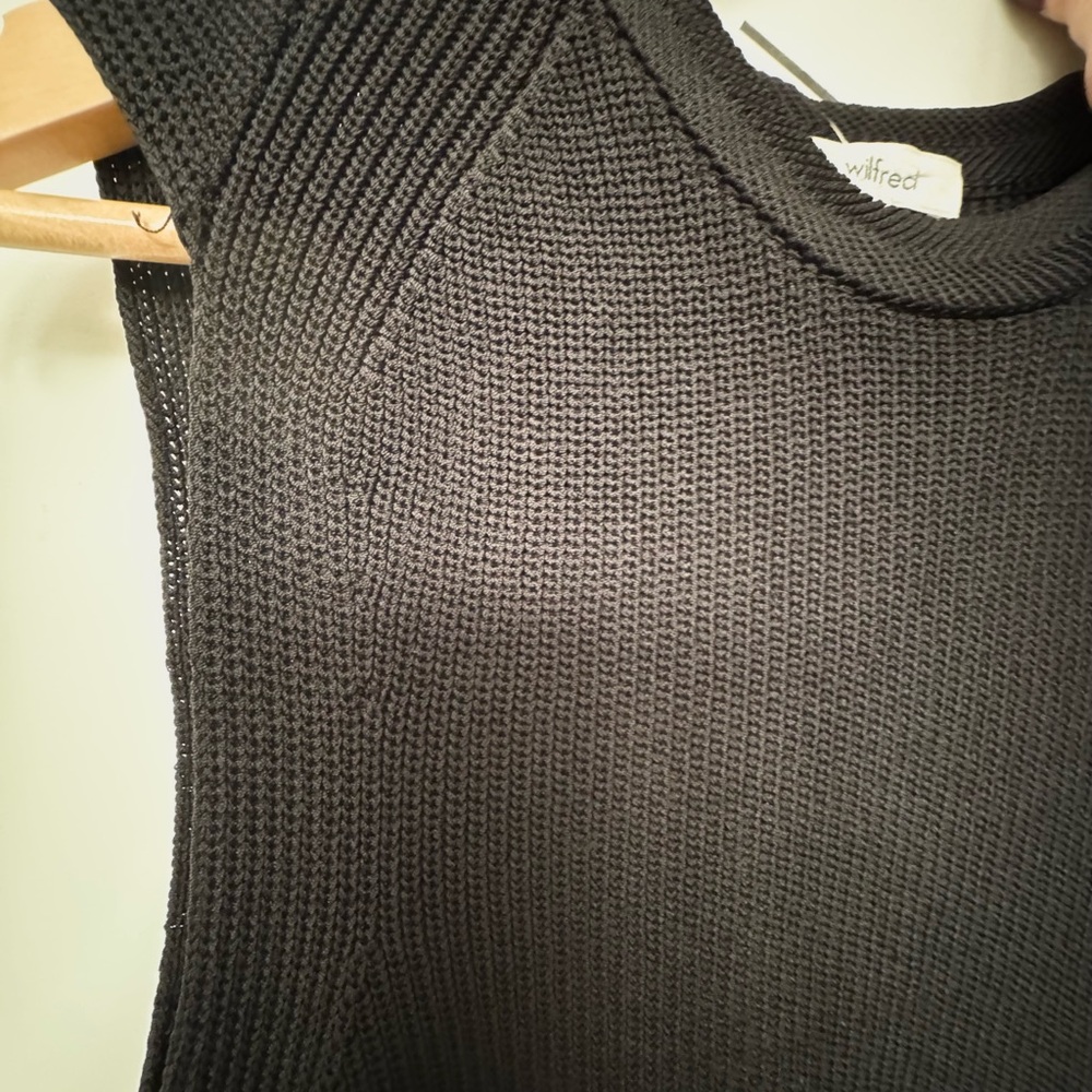 Aritzia | Wilfred Palmier Sleeveless Tunic Sweater Vest Black | US M - Picture 10 of 16